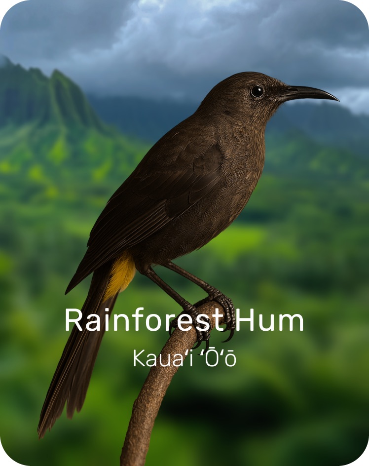 Rainforest hum bioacoustic card from the Lost & Endangered prototype