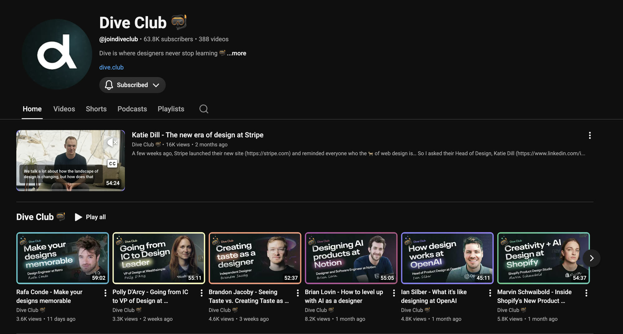 The Dive Club podcast, where the design engineers were reached.